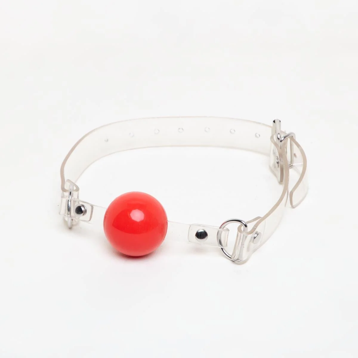 Vintage Red Ball Gag with Clear Straps