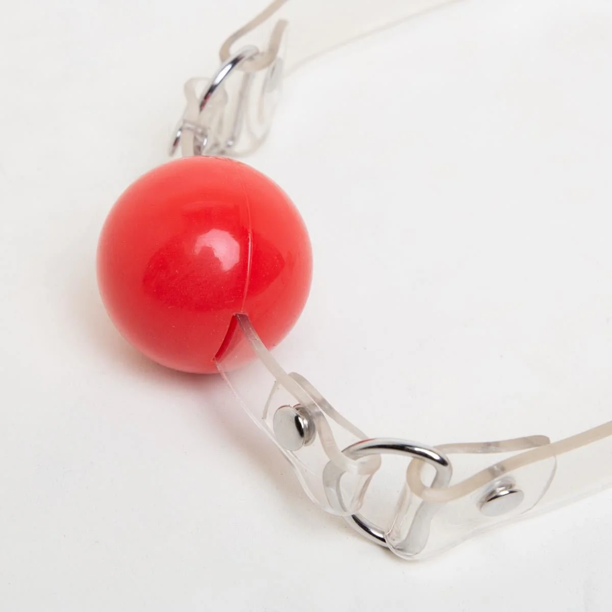 Vintage Red Ball Gag with Clear Straps - Image 4