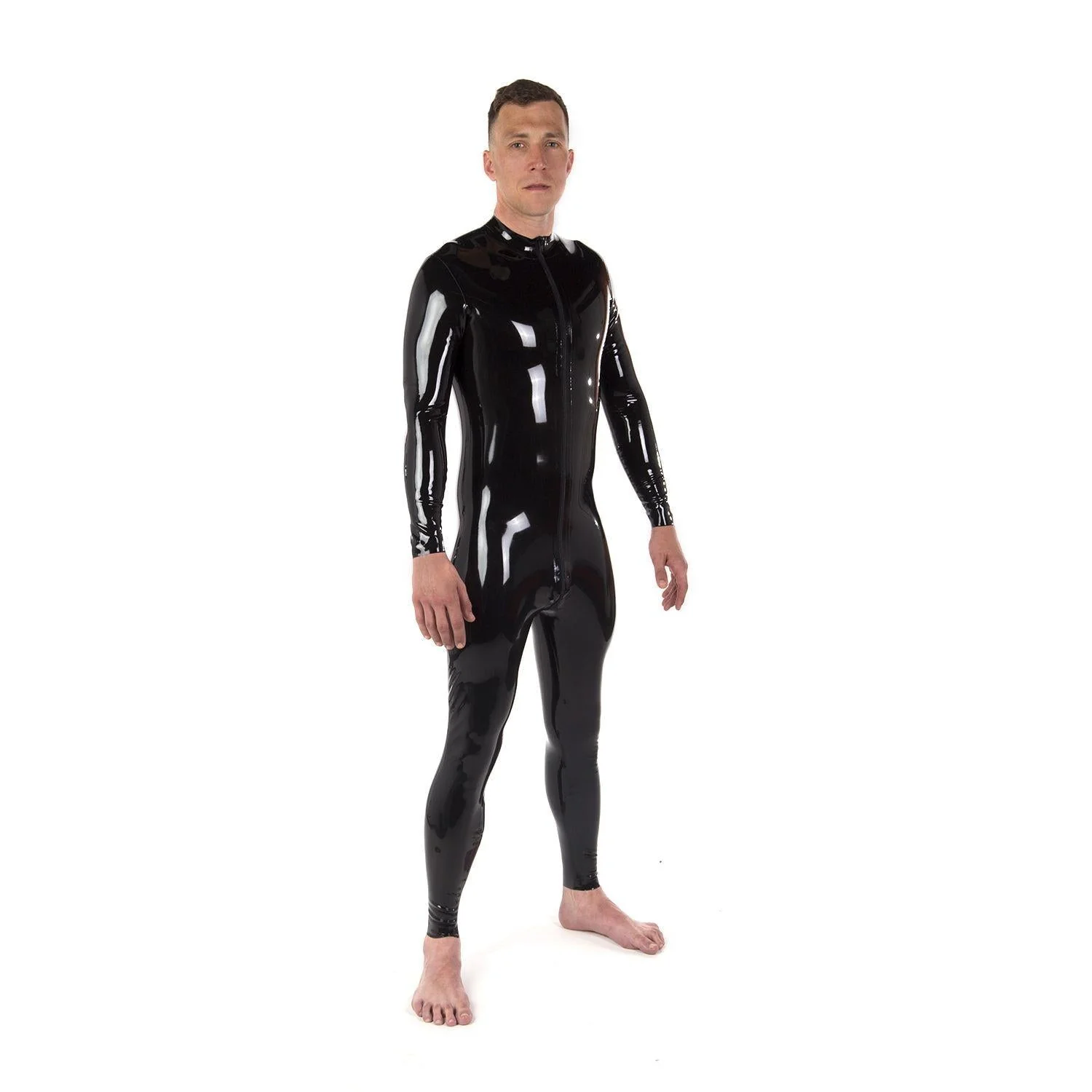 Rubber Catsuit, Front Zip Entry - Image 2
